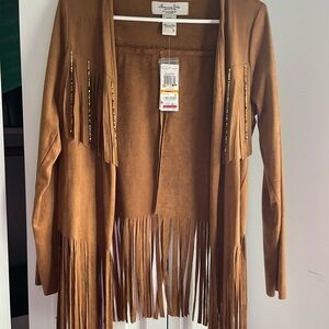 American Rag Faux Suede Fringe Jacket
